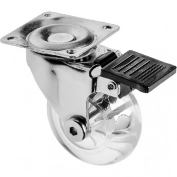 Колесико силиконовое прозрачное с тормозом Brazylia, FI-75 GTV KM-RD-75-CF Колесико силиконовое прозрачное с тормозом Brazylia, FI-75 GTV KM-RD-75-CF