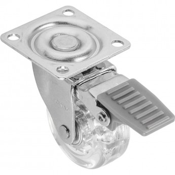 Колесико силиконовое прозрачное с тормозом, FI-50 GTV KM-AH50MM-00 Колесико силиконовое прозрачное с тормозом, FI-50 GTV KM-AH50MM-00