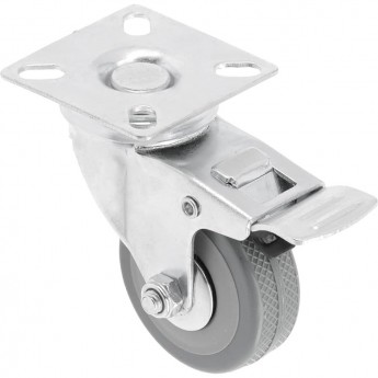 Колесо мебельное GREYROLL, серое, со стопором GTV KM-GREYROLL-50MM-ZH Колесо мебельное GREYROLL, серое, со стопором GTV KM-GREYROLL-50MM-ZH