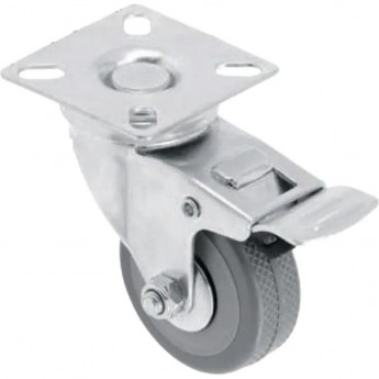 Колесо мебельное GREYROLL, серое, со стопором GTV KM-GREYROLL-75MM-ZH Колесо мебельное GREYROLL, серое, со стопором GTV KM-GREYROLL-75MM-ZH