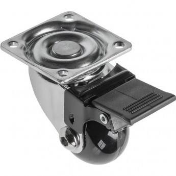 Колесо поворотное D-35мм черное со стопором Brazylia GTV KM-RD-35-CF-20 Колесо поворотное D-35мм черное со стопором Brazylia GTV KM-RD-35-CF-20