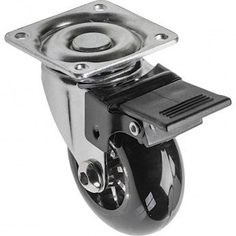 Колесо поворотное D-50мм черное со стопором на площадке Brazylia GTV KM-RD-50-CF-20 Колесо поворотное D-50мм черное со стопором на площадке Brazylia GTV KM-RD-50-CF-20