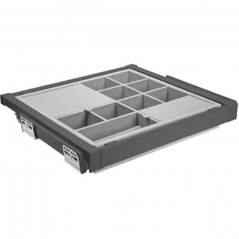 Корзина с органайзером, цвет графит, с доводчиком полного выдвижения GTV WG-PRZEG90-60 Корзина с органайзером, цвет графит, с доводчиком полного выдвижения GTV WG-PRZEG90-60